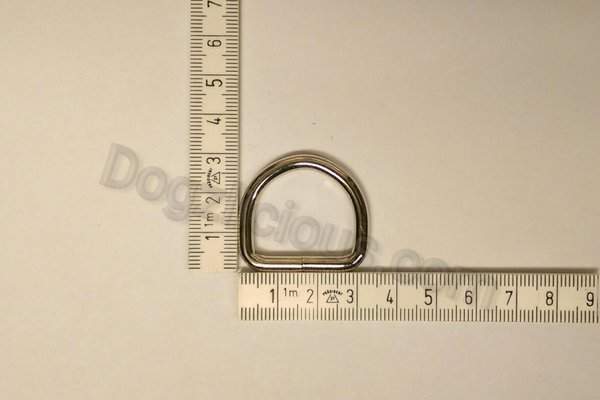 D - Ring 25x21x4mm Stahl, vernickelt und geschweißt