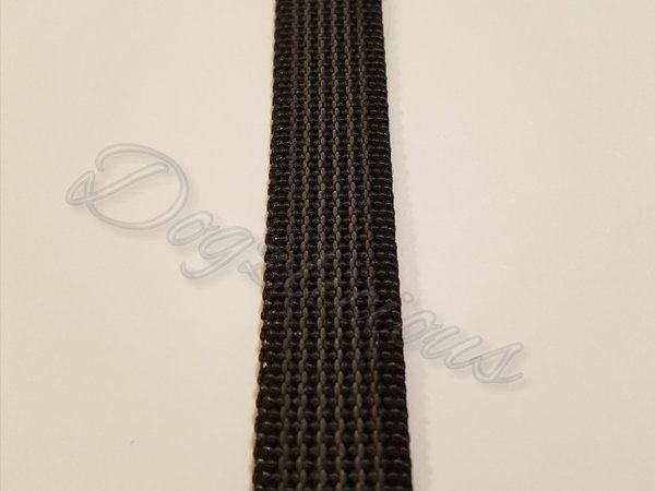 Gurtband Schwarz / Grau gummiert 20mm
