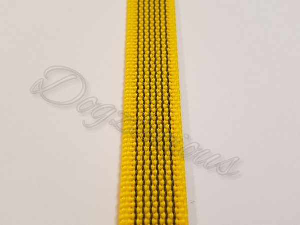 Gurtband Gelb / Grau gummiert 20mm
