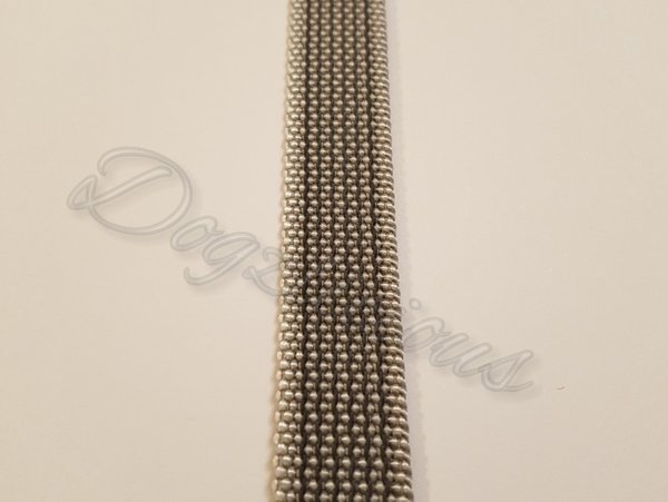 Gurtband Hellgrau / Grau gummiert 20mm